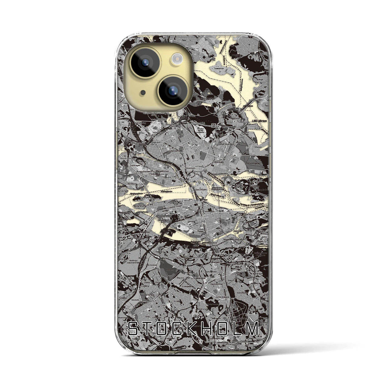 【ストックホルム(スウェーデン)】地図柄iPhoneケース(クリアタイプ)