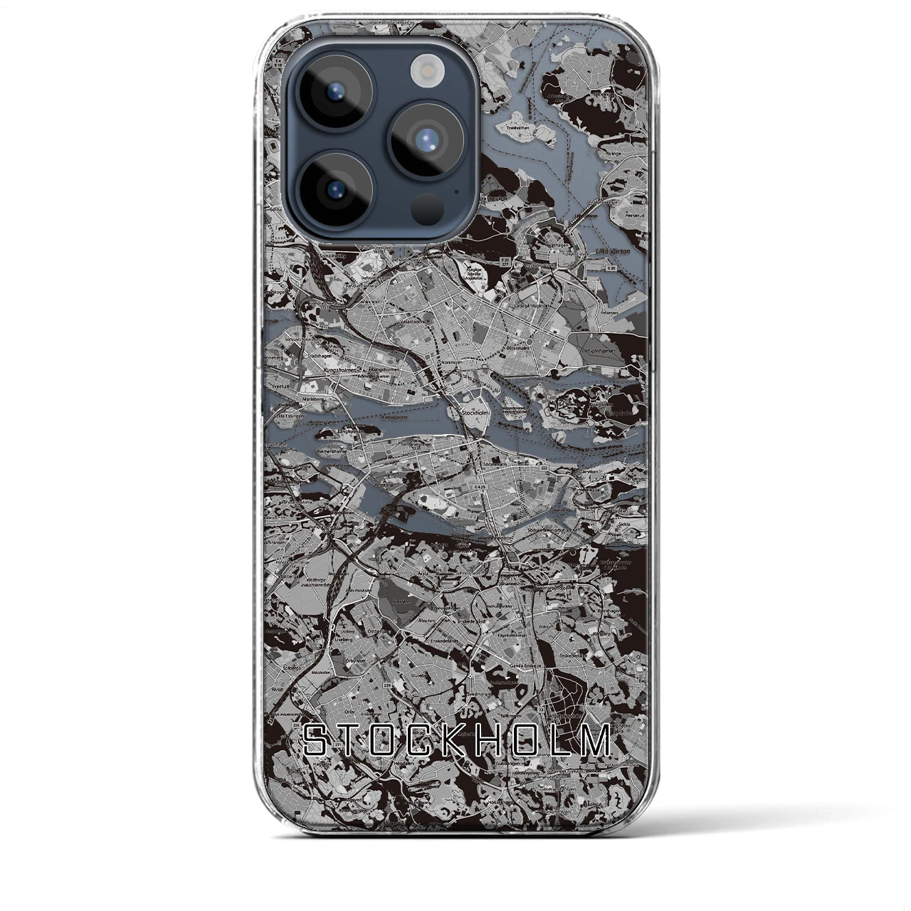 【ストックホルム(スウェーデン)】地図柄iPhoneケース(クリアタイプ)