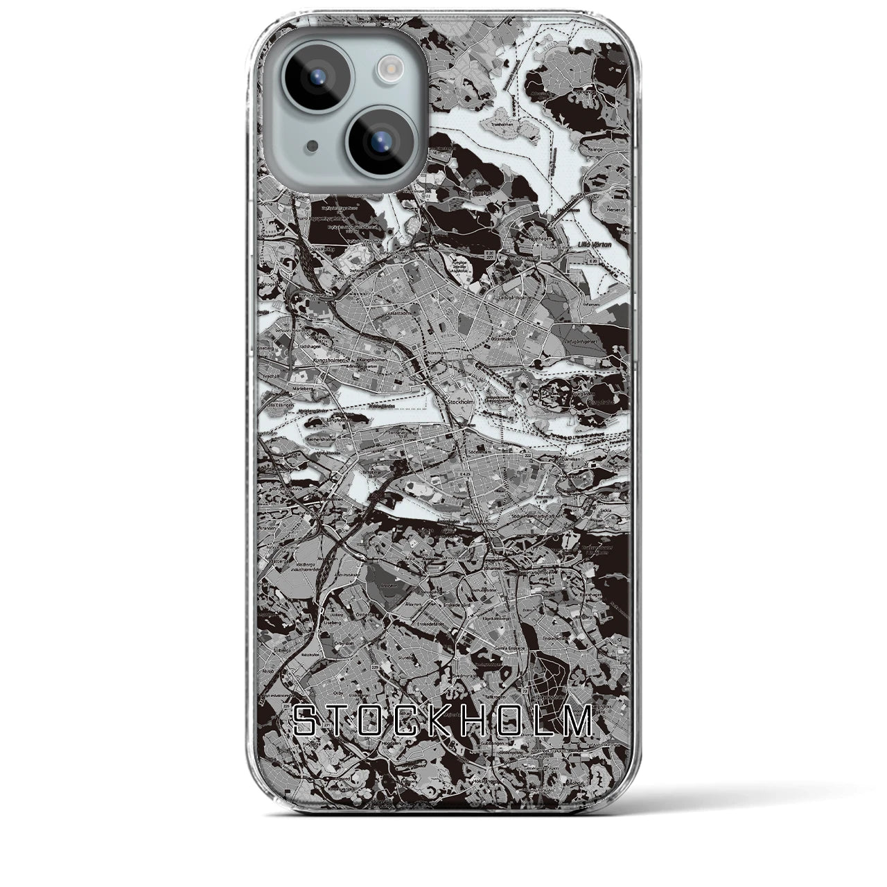 【ストックホルム(スウェーデン)】地図柄iPhoneケース(クリアタイプ)