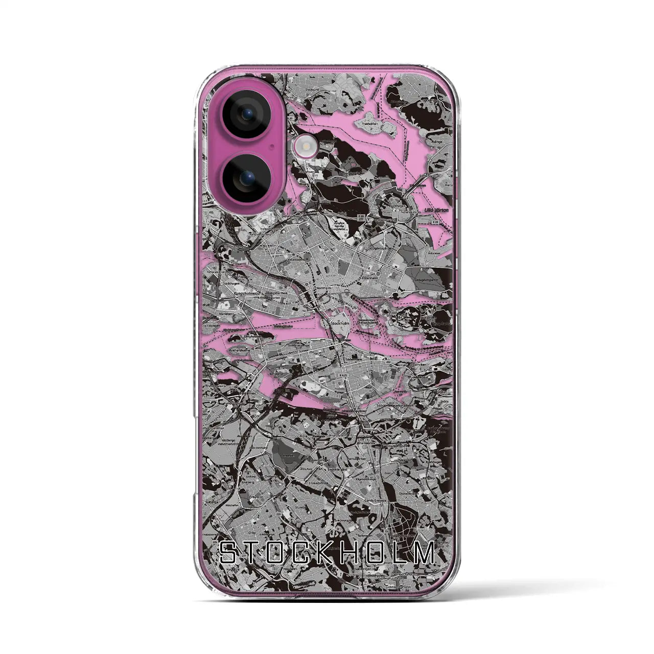 【ストックホルム(スウェーデン)】地図柄iPhoneケース(クリアタイプ)
