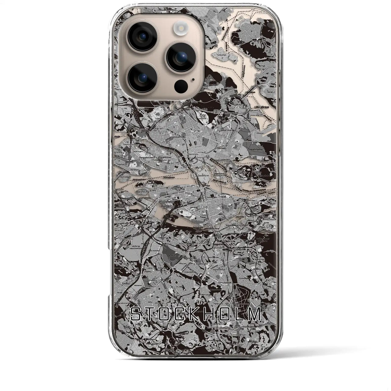 【ストックホルム(スウェーデン)】地図柄iPhoneケース(クリアタイプ)