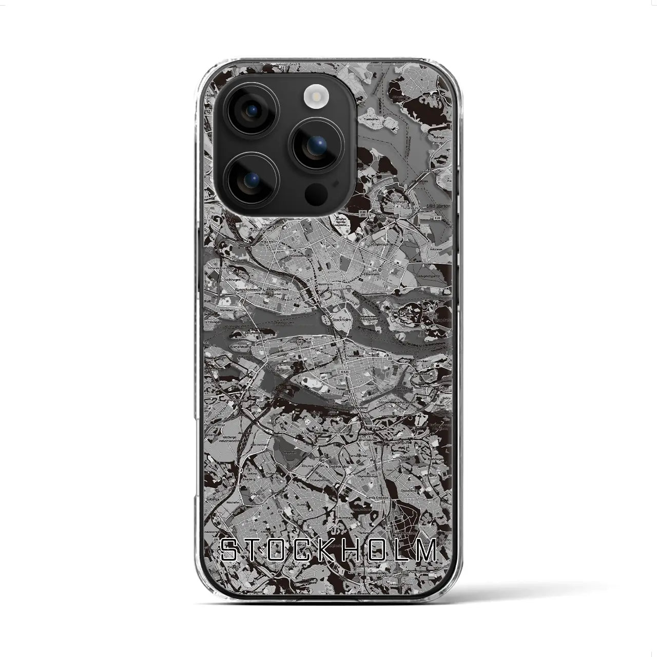 【ストックホルム(スウェーデン)】地図柄iPhoneケース(クリアタイプ)