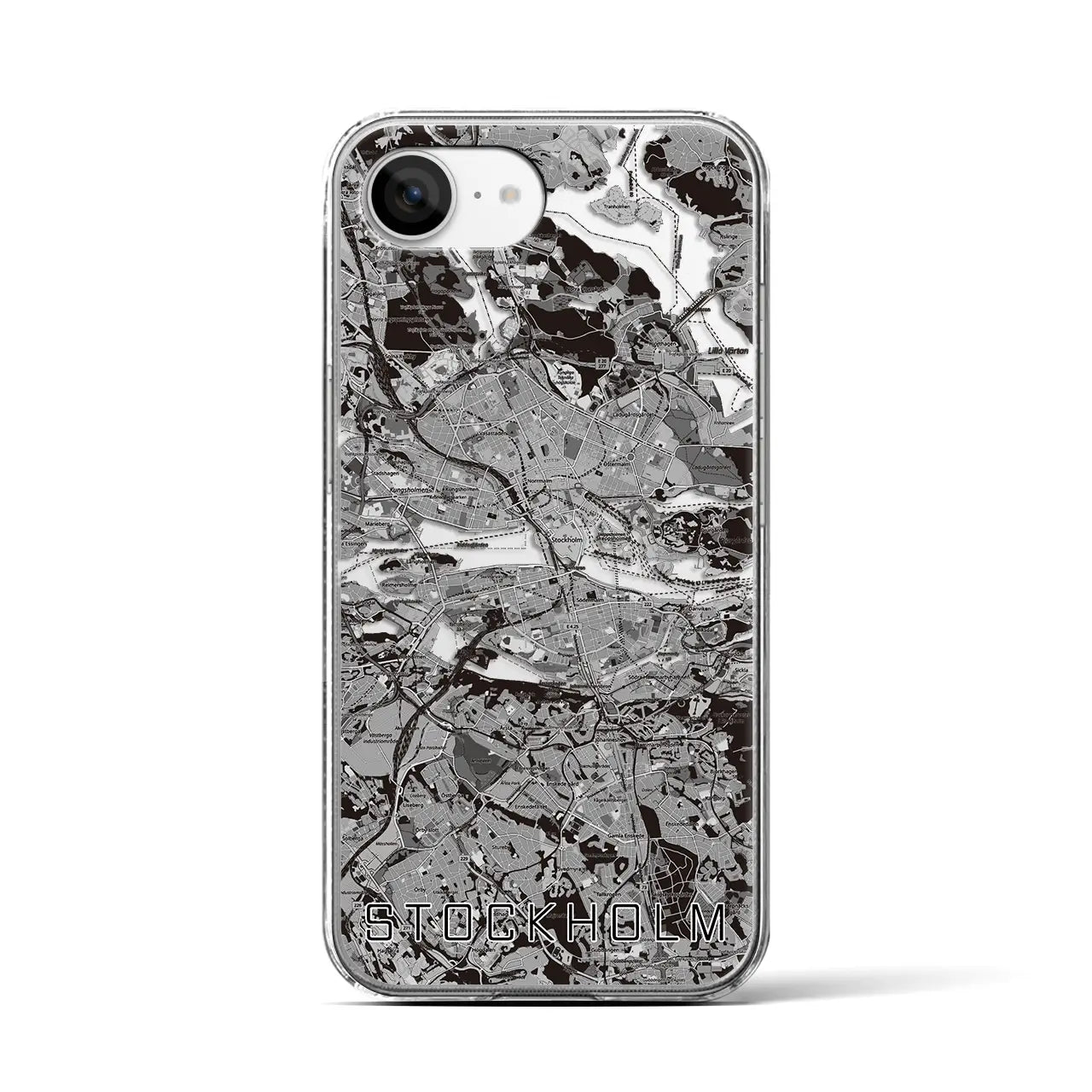 【ストックホルム(スウェーデン)】地図柄iPhoneケース(クリアタイプ)