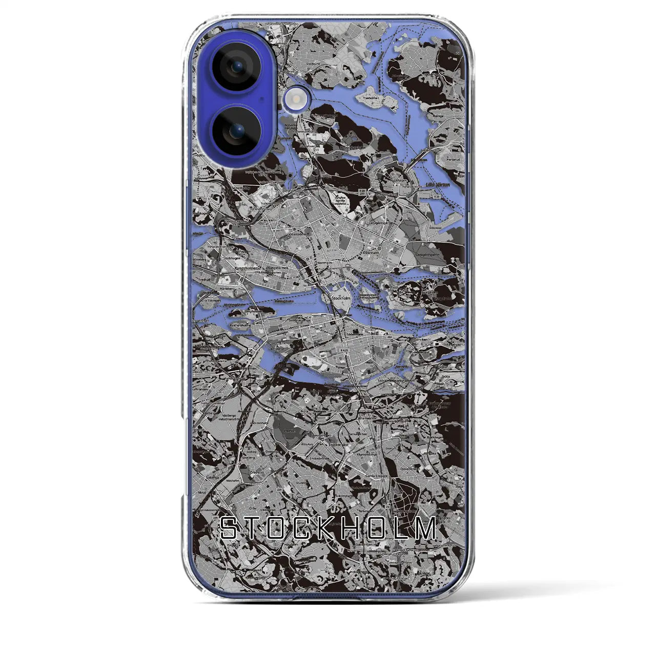 【ストックホルム(スウェーデン)】地図柄iPhoneケース(クリアタイプ)