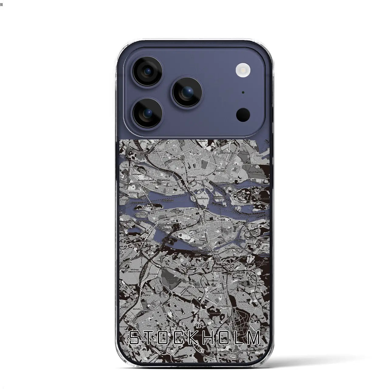 【ストックホルム(スウェーデン)】地図柄iPhoneケース(クリアタイプ)