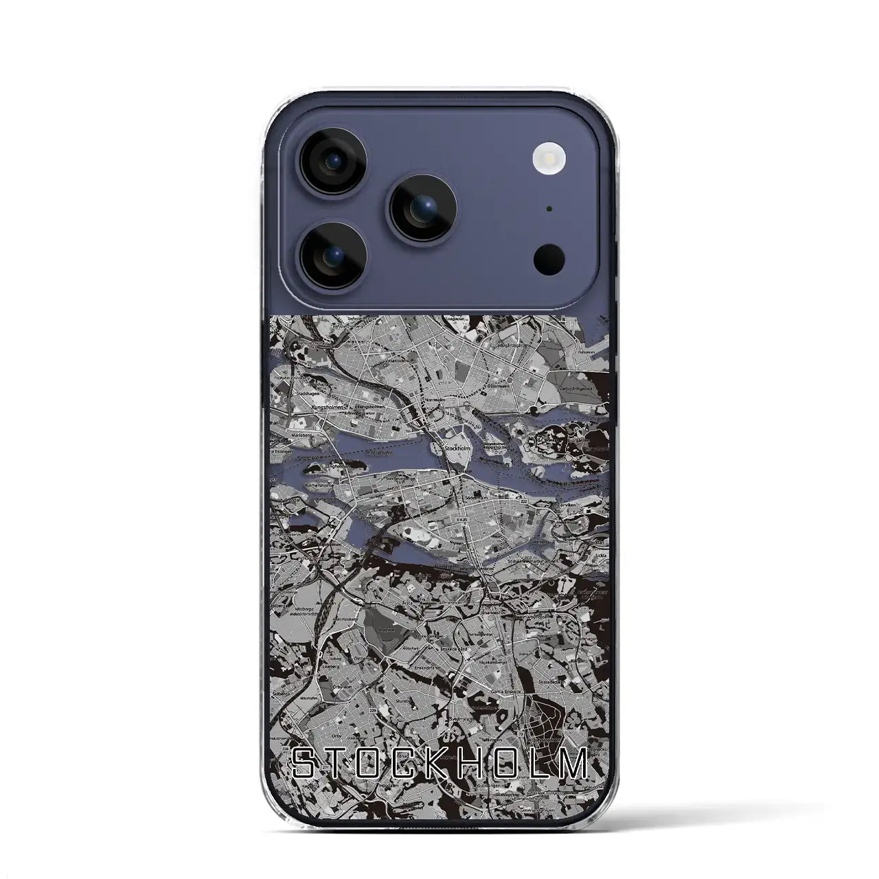 【ストックホルム(スウェーデン)】地図柄iPhoneケース(クリアタイプ)