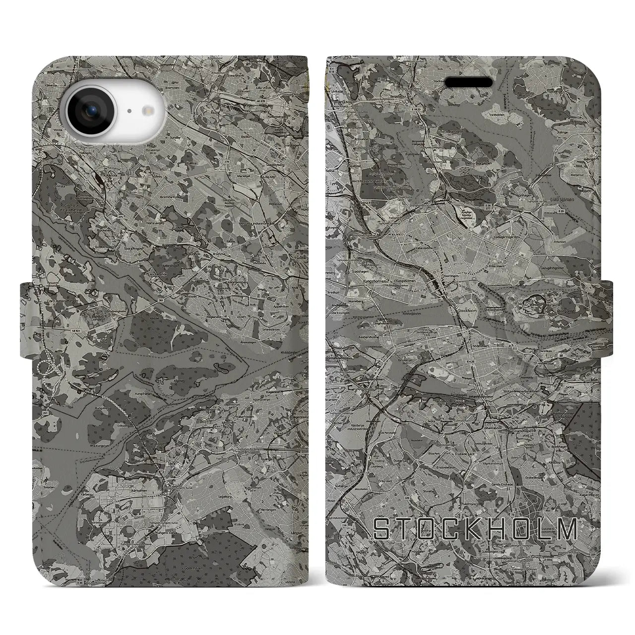 【ストックホルム(スウェーデン)】地図柄iPhoneケース(手帳タイプ)