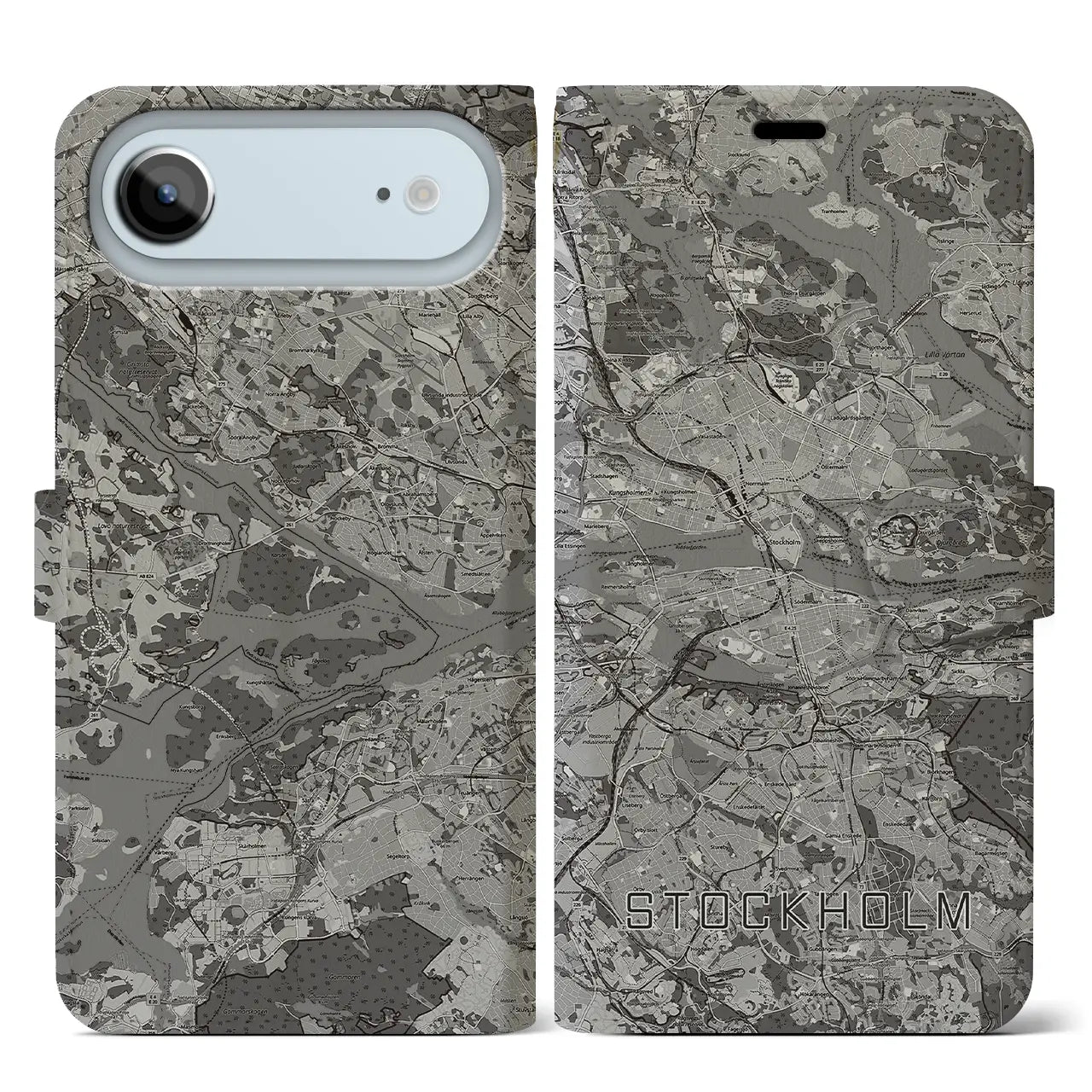 【ストックホルム(スウェーデン)】地図柄iPhoneケース(手帳タイプ)