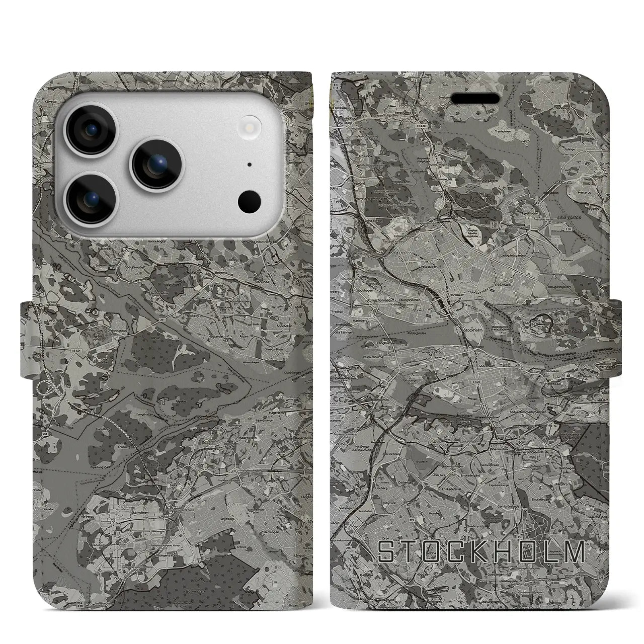 【ストックホルム(スウェーデン)】地図柄iPhoneケース(手帳タイプ)