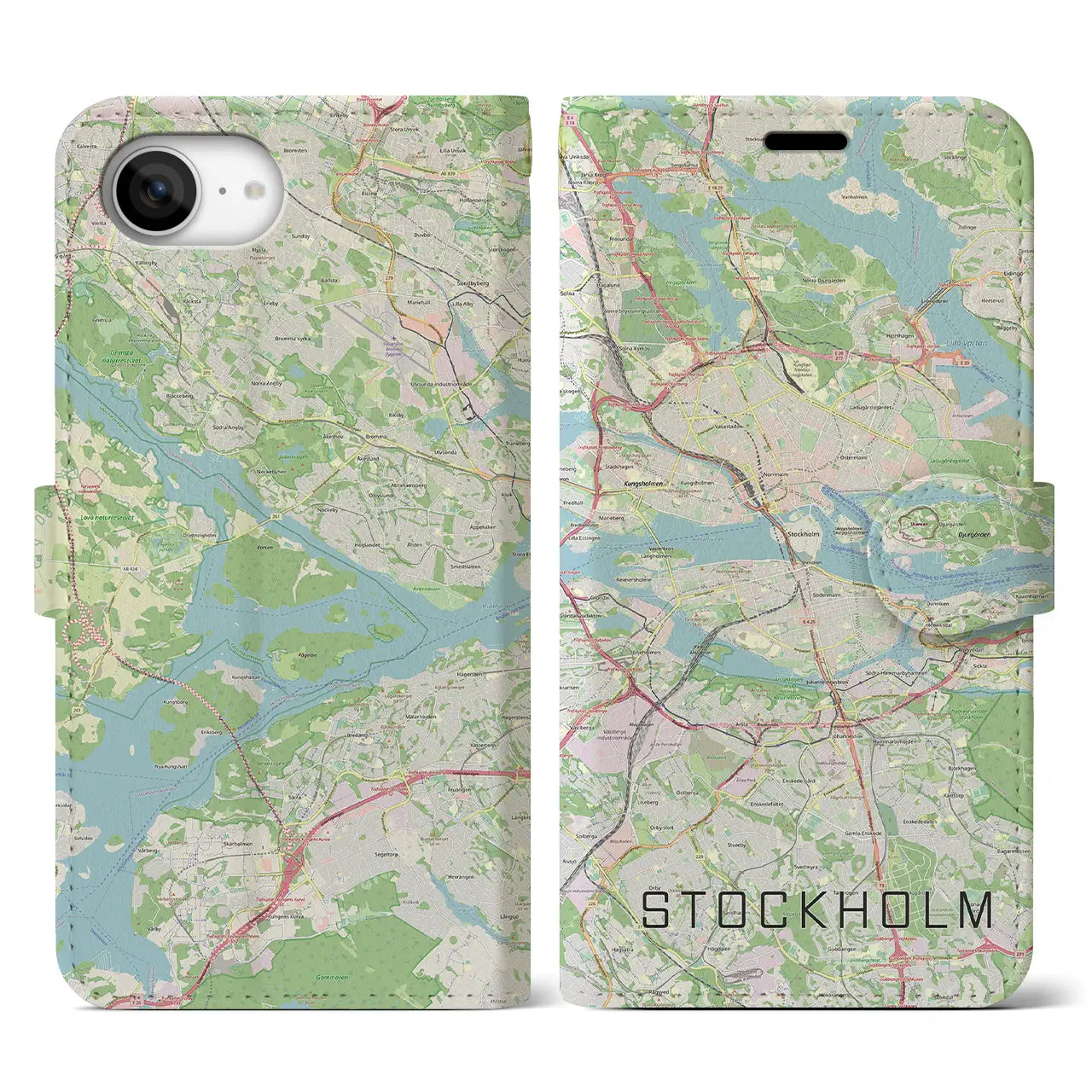 【ストックホルム(スウェーデン)】地図柄iPhoneケース(手帳タイプ)