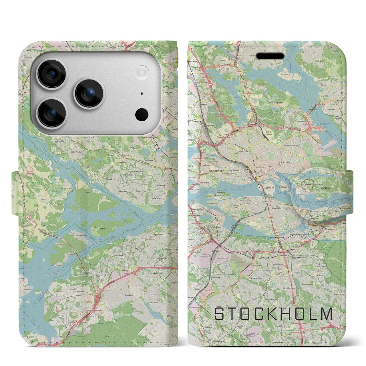 【ストックホルム(スウェーデン)】地図柄iPhoneケース(手帳タイプ)