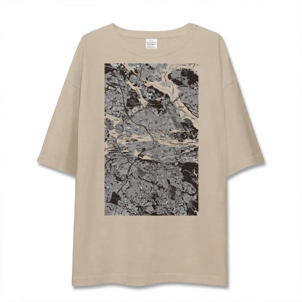 【ストックホルム(スウェーデン)】地図柄ビッグシルエットTシャツ