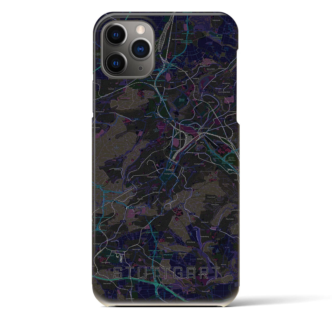 【シュトゥットガルト(ドイツ)】地図柄iPhoneケース(バックカバータイプ)
