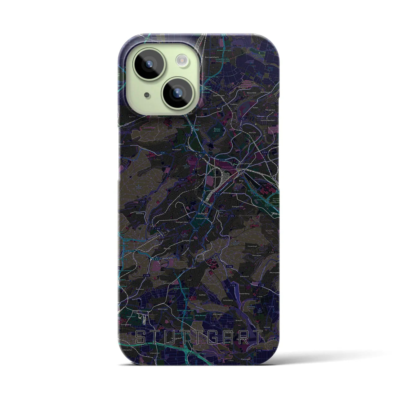 【シュトゥットガルト(ドイツ)】地図柄iPhoneケース(バックカバータイプ)
