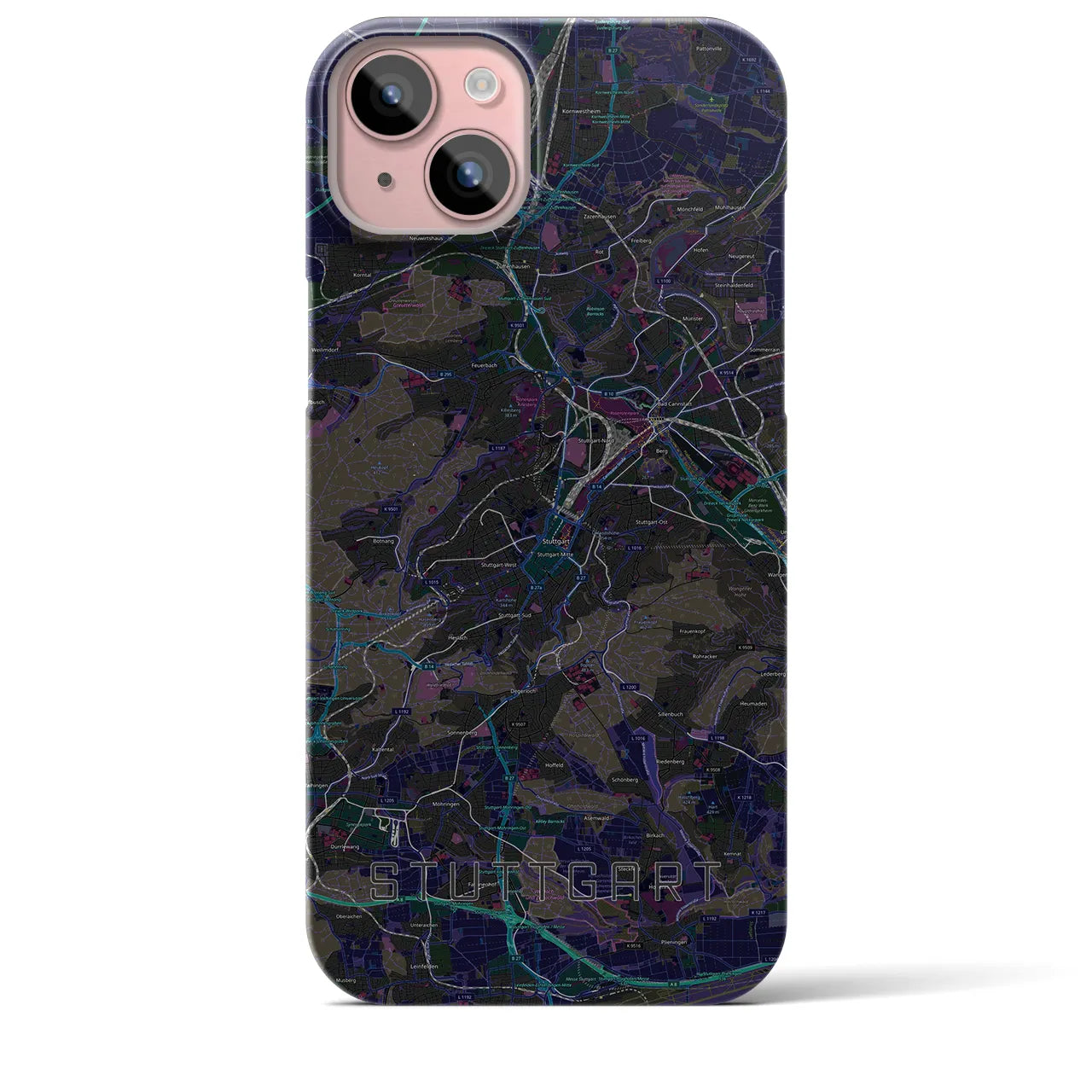 【シュトゥットガルト(ドイツ)】地図柄iPhoneケース(バックカバータイプ)