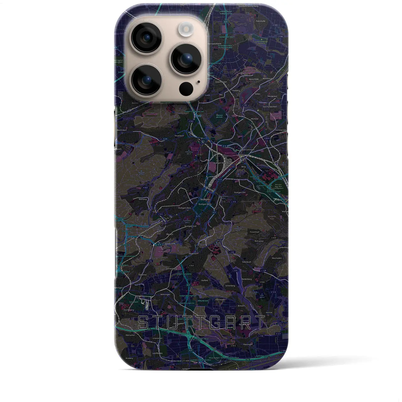 【シュトゥットガルト(ドイツ)】地図柄iPhoneケース(バックカバータイプ)