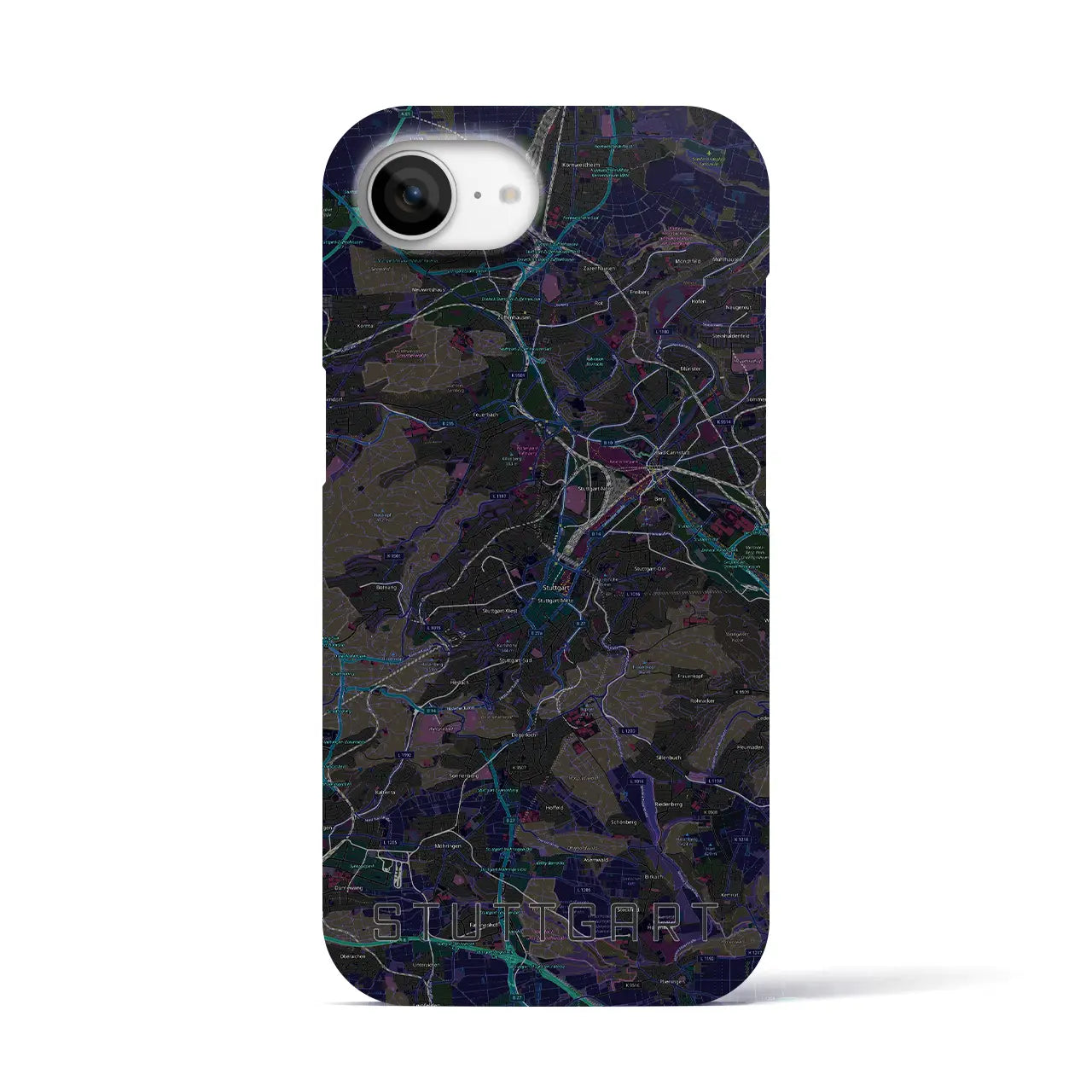 【シュトゥットガルト(ドイツ)】地図柄iPhoneケース(バックカバータイプ)