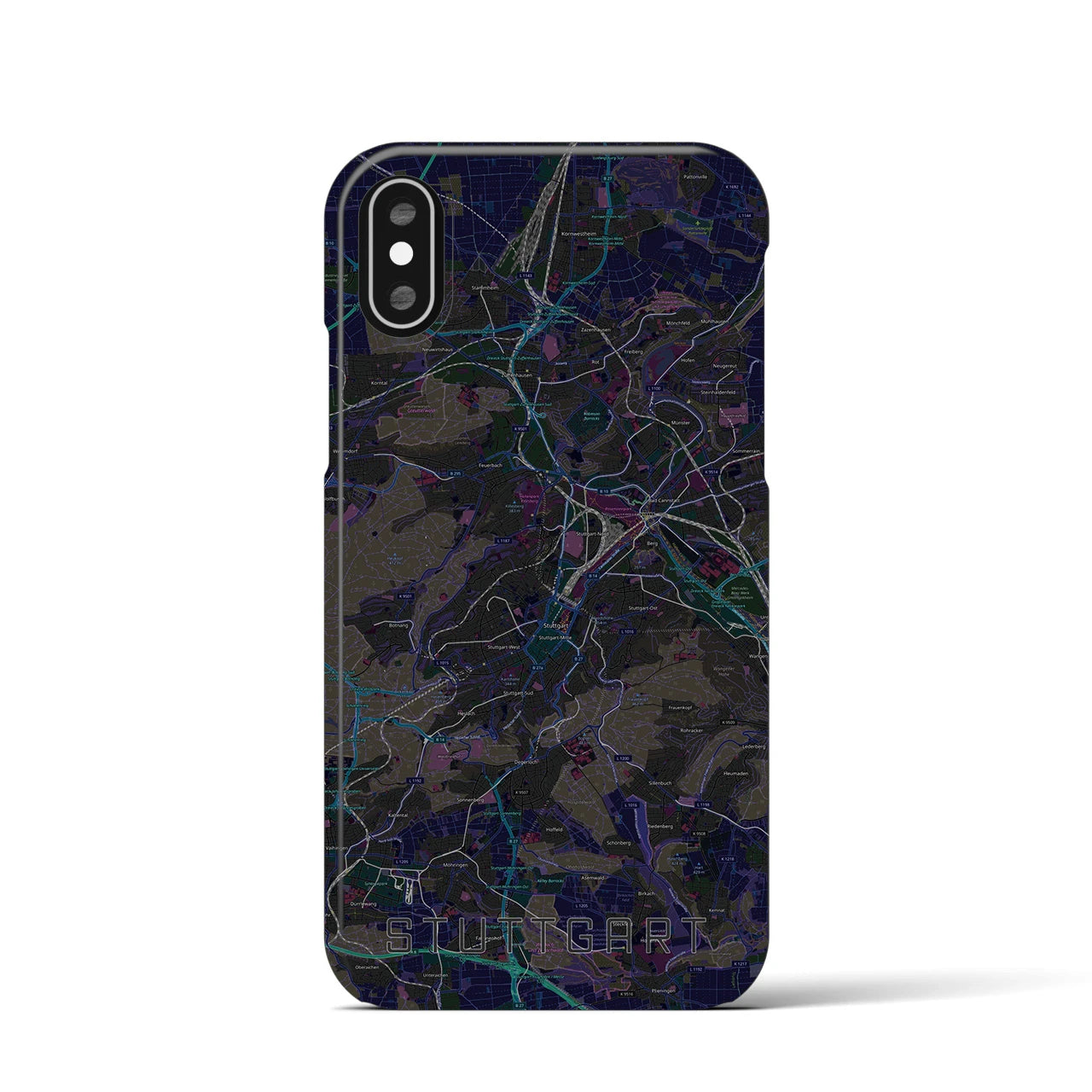 【シュトゥットガルト(ドイツ)】地図柄iPhoneケース(バックカバータイプ)