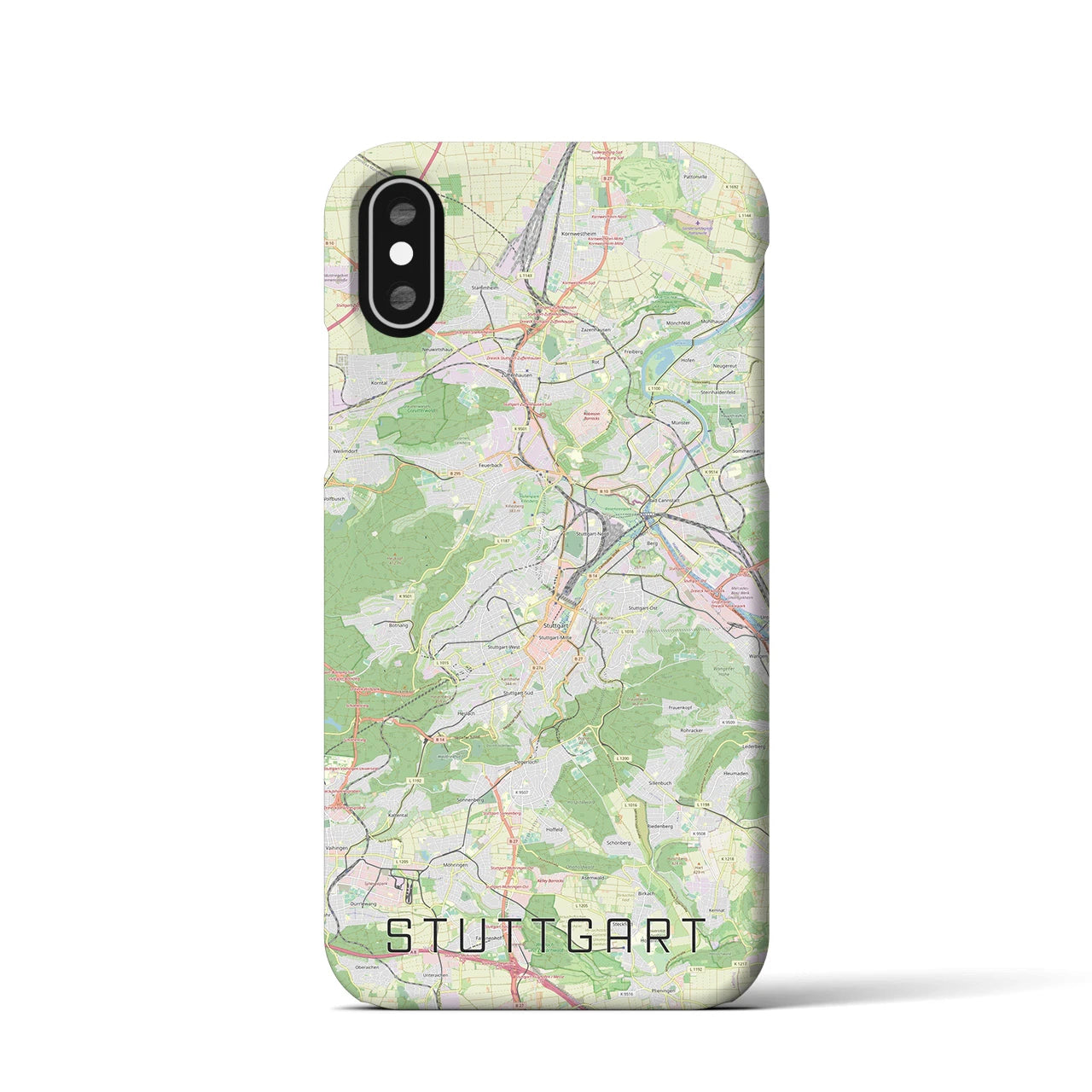 【シュトゥットガルト(ドイツ)】地図柄iPhoneケース(バックカバータイプ)