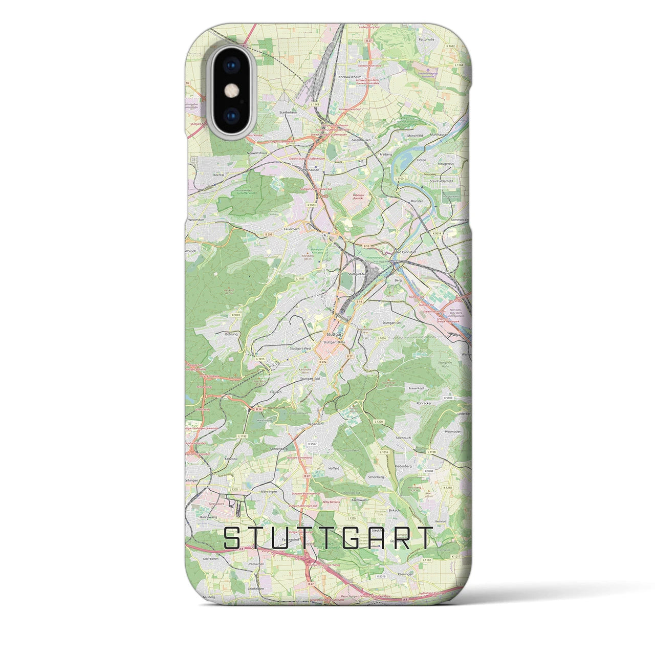【シュトゥットガルト(ドイツ)】地図柄iPhoneケース(バックカバータイプ)