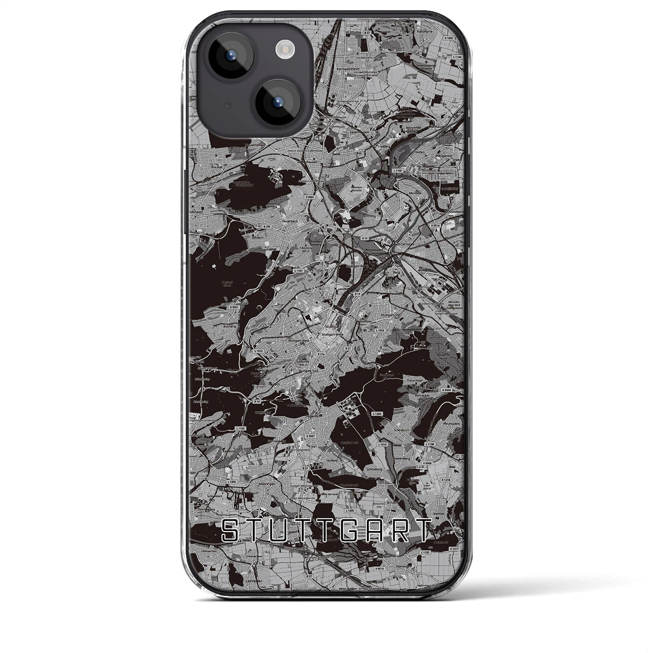 【シュトゥットガルト(ドイツ)】地図柄iPhoneケース(クリアタイプ)