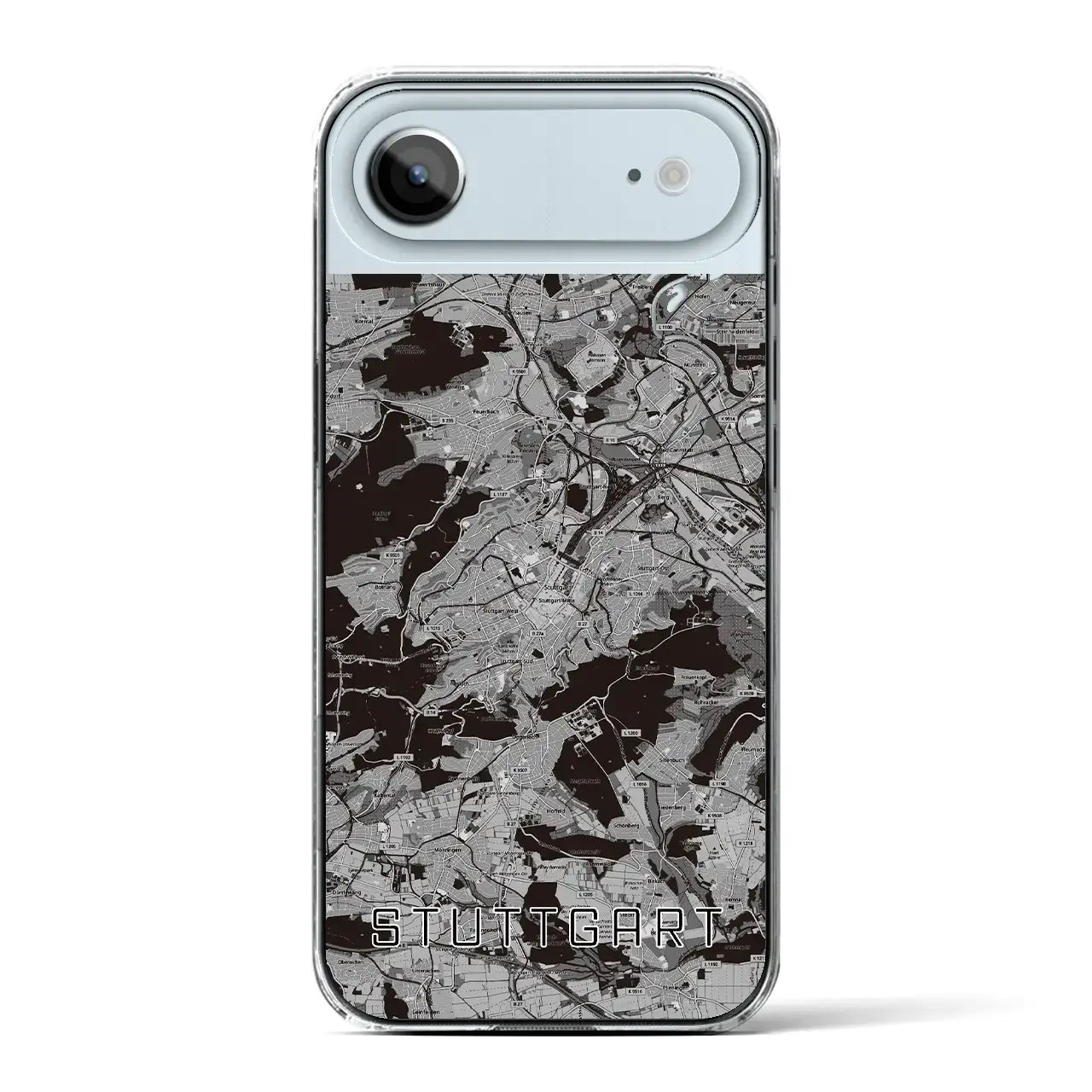 【シュトゥットガルト(ドイツ)】地図柄iPhoneケース(クリアタイプ)モノトーン・iPhone 17 Pro Max 用