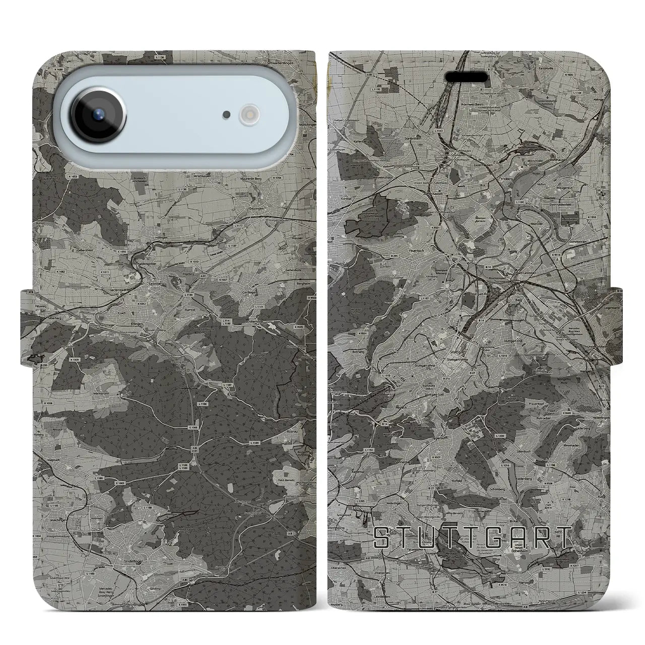 【シュトゥットガルト(ドイツ)】地図柄iPhoneケース(手帳タイプ)