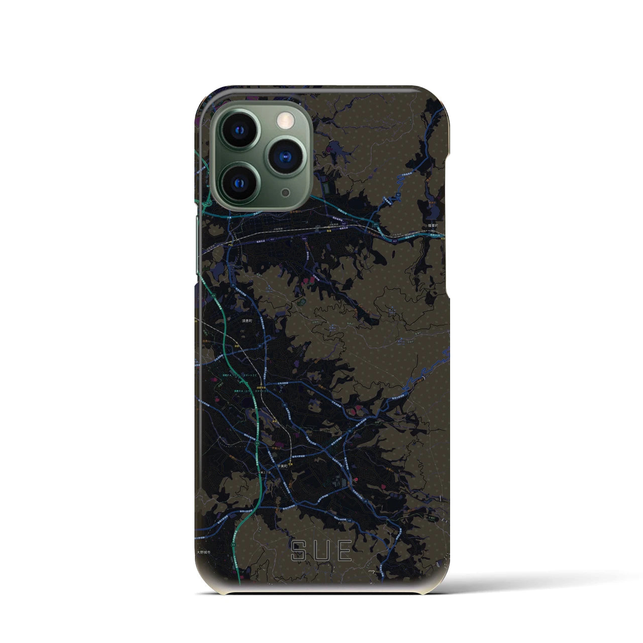 【須恵(福岡県)】地図柄iPhoneケース(バックカバータイプ)