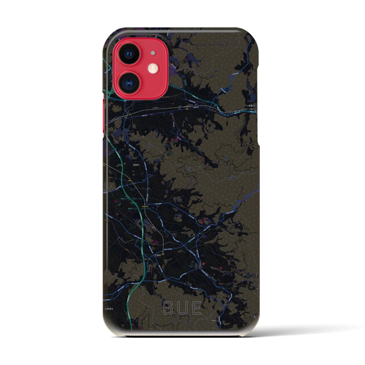 【須恵(福岡県)】地図柄iPhoneケース(バックカバータイプ)