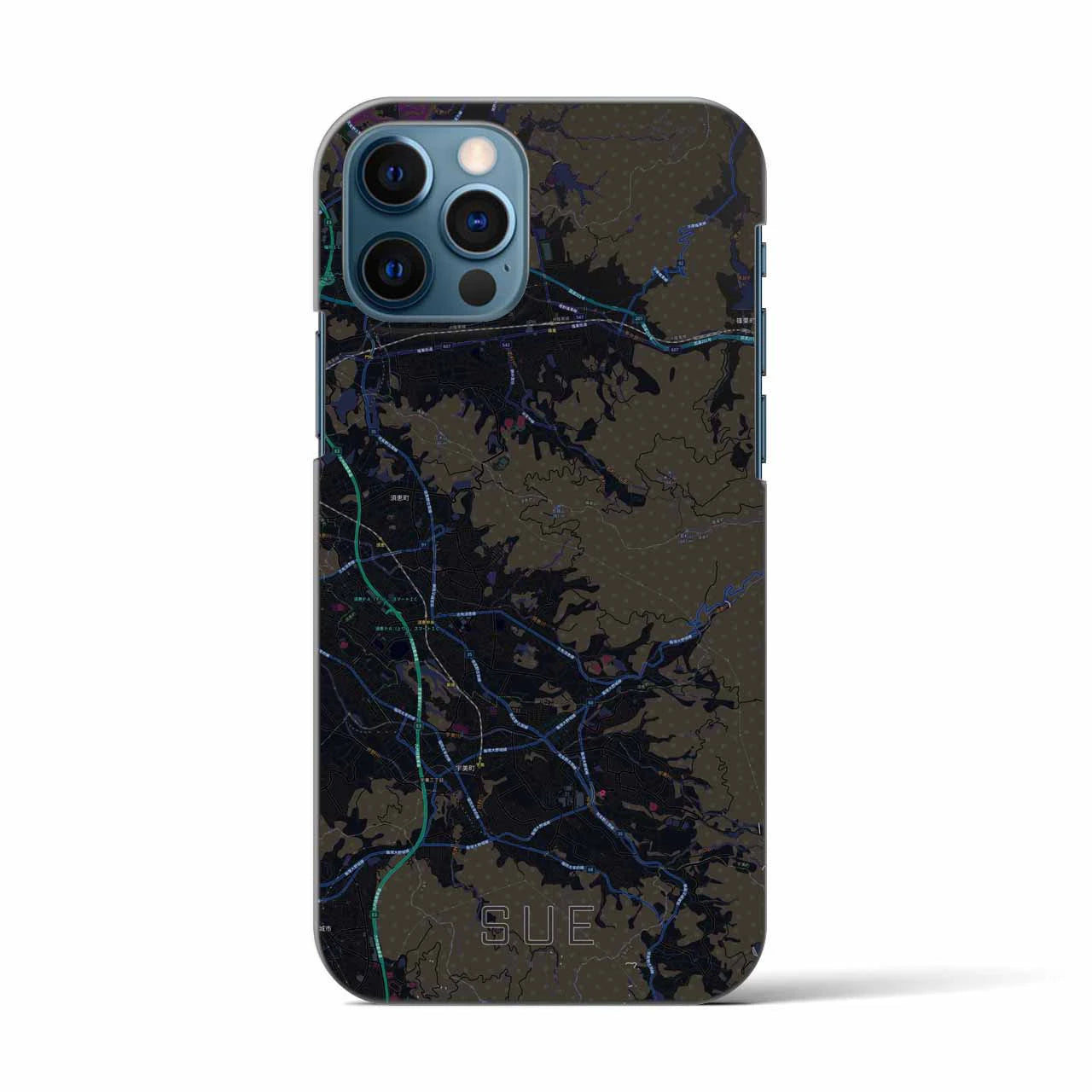 【須恵(福岡県)】地図柄iPhoneケース(バックカバータイプ)