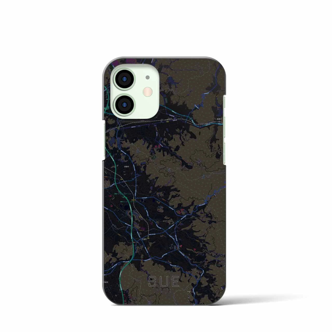 【須恵(福岡県)】地図柄iPhoneケース(バックカバータイプ)