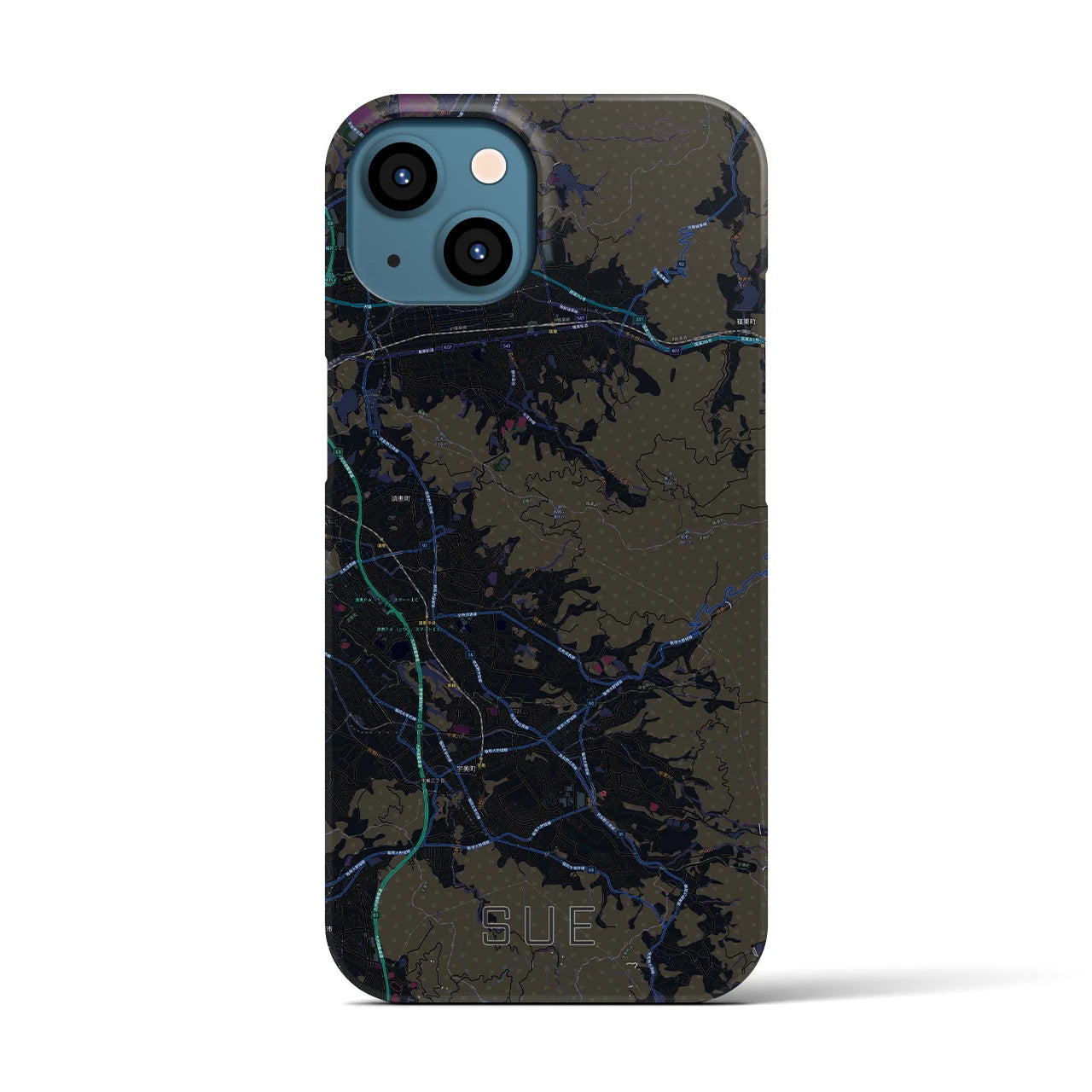 【須恵(福岡県)】地図柄iPhoneケース(バックカバータイプ)