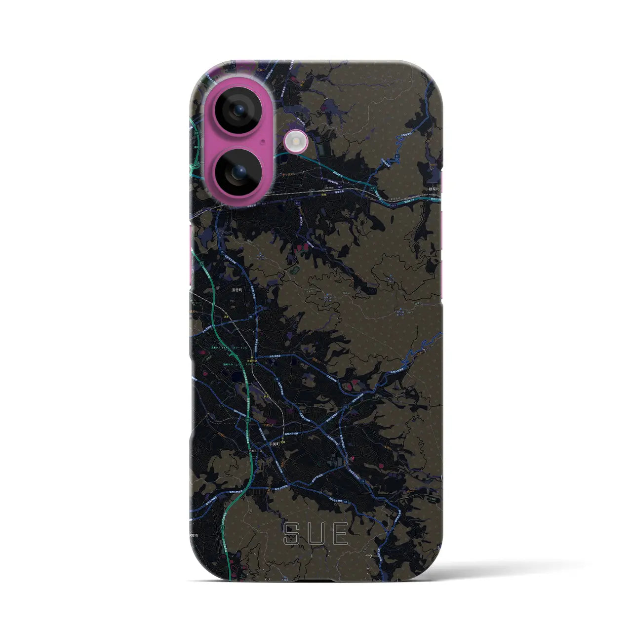 【須恵(福岡県)】地図柄iPhoneケース(バックカバータイプ)