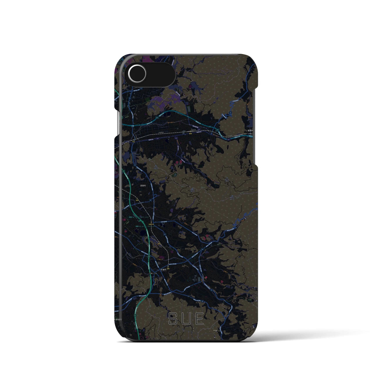 【須恵(福岡県)】地図柄iPhoneケース(バックカバータイプ)