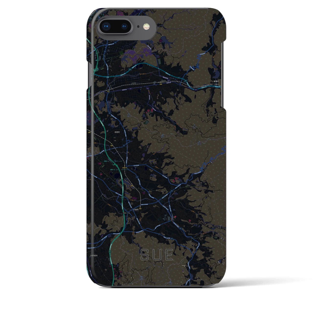 【須恵(福岡県)】地図柄iPhoneケース(バックカバータイプ)