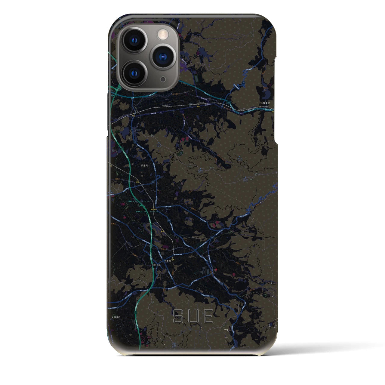 【須恵(福岡県)】地図柄iPhoneケース(バックカバータイプ)