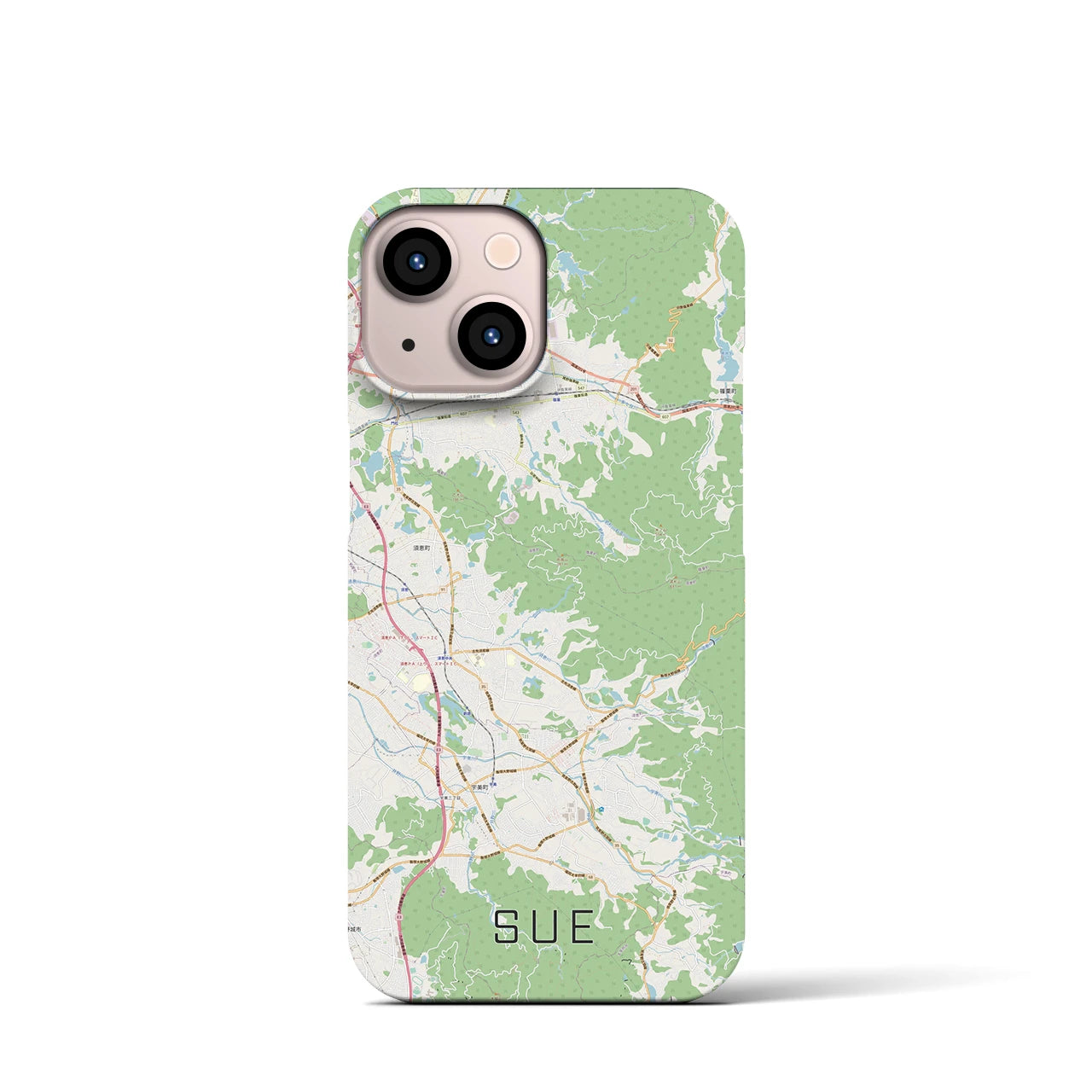 【須恵(福岡県)】地図柄iPhoneケース(バックカバータイプ)