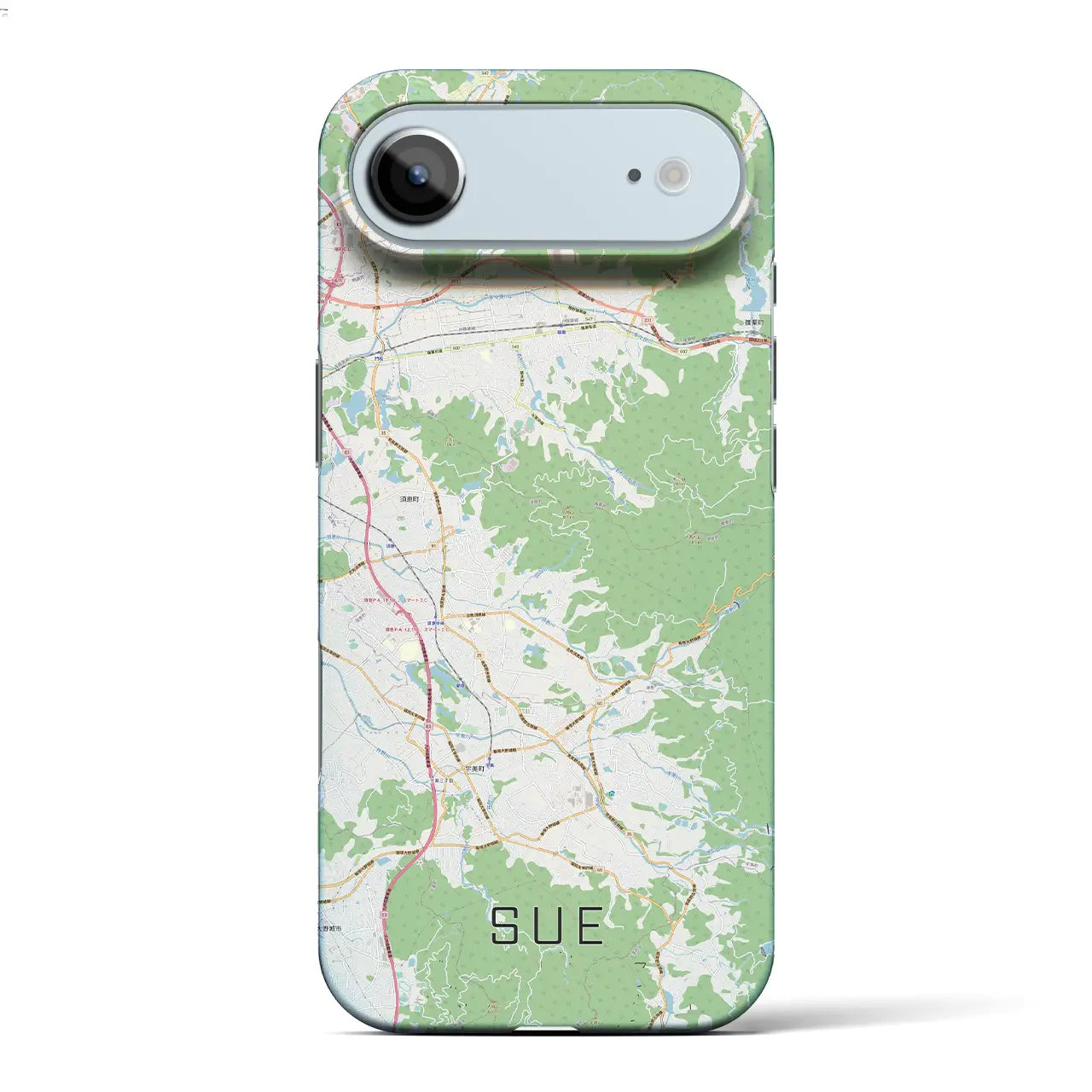 【須恵(福岡県)】地図柄iPhoneケース(バックカバータイプ)