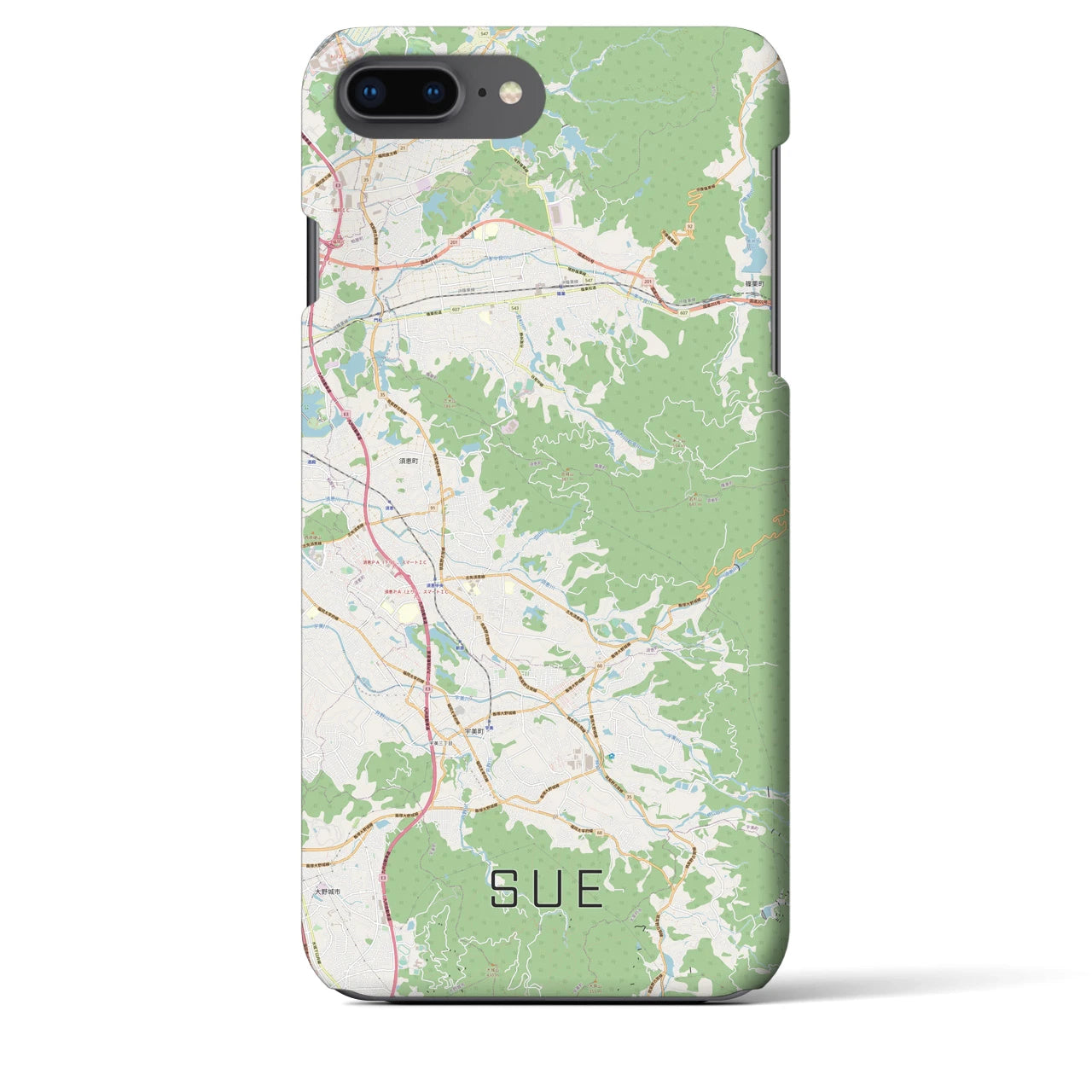 【須恵(福岡県)】地図柄iPhoneケース(バックカバータイプ)