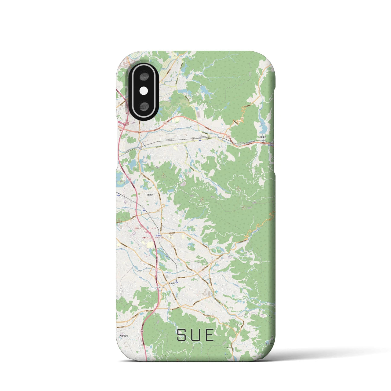 【須恵(福岡県)】地図柄iPhoneケース(バックカバータイプ)