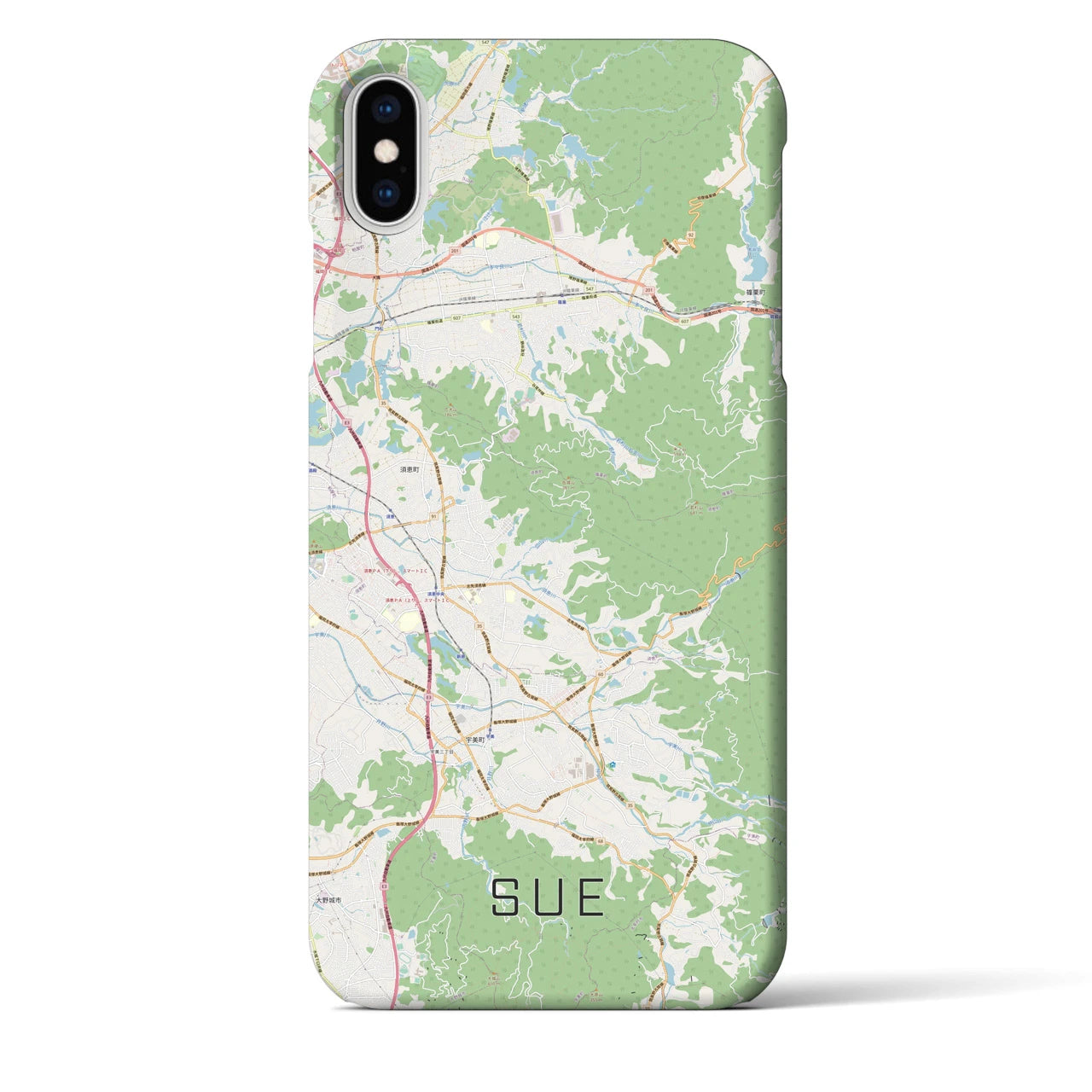 【須恵(福岡県)】地図柄iPhoneケース(バックカバータイプ)