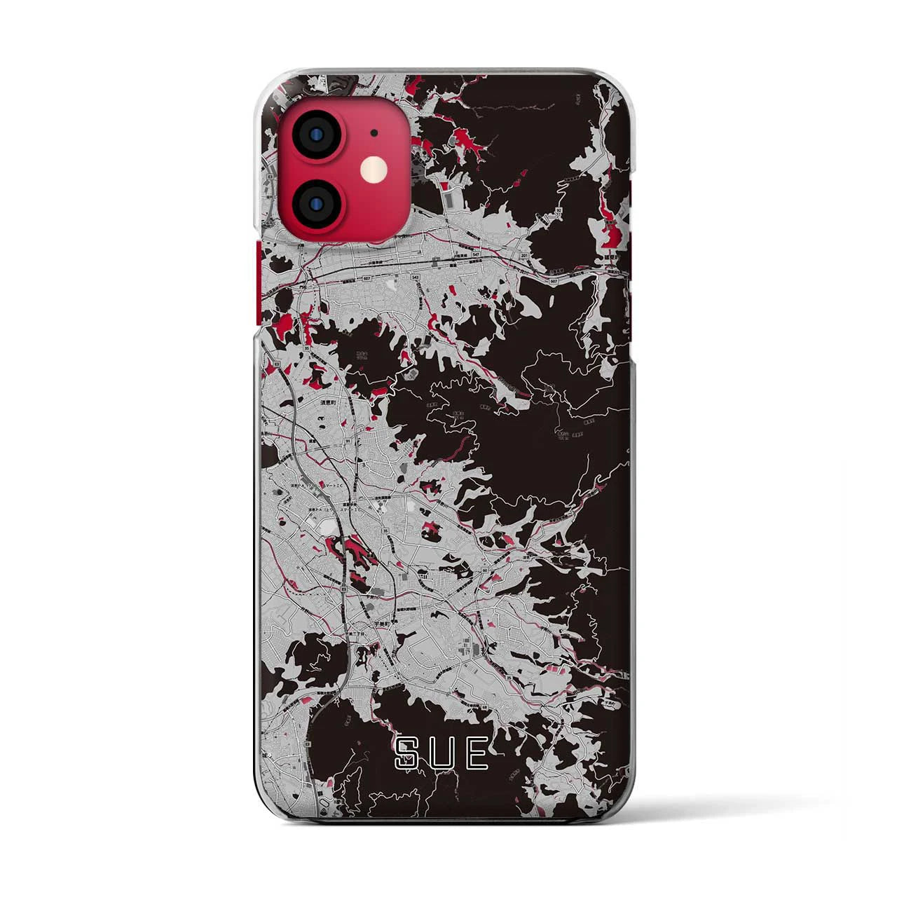 【須恵(福岡県)】地図柄iPhoneケース(クリアタイプ)