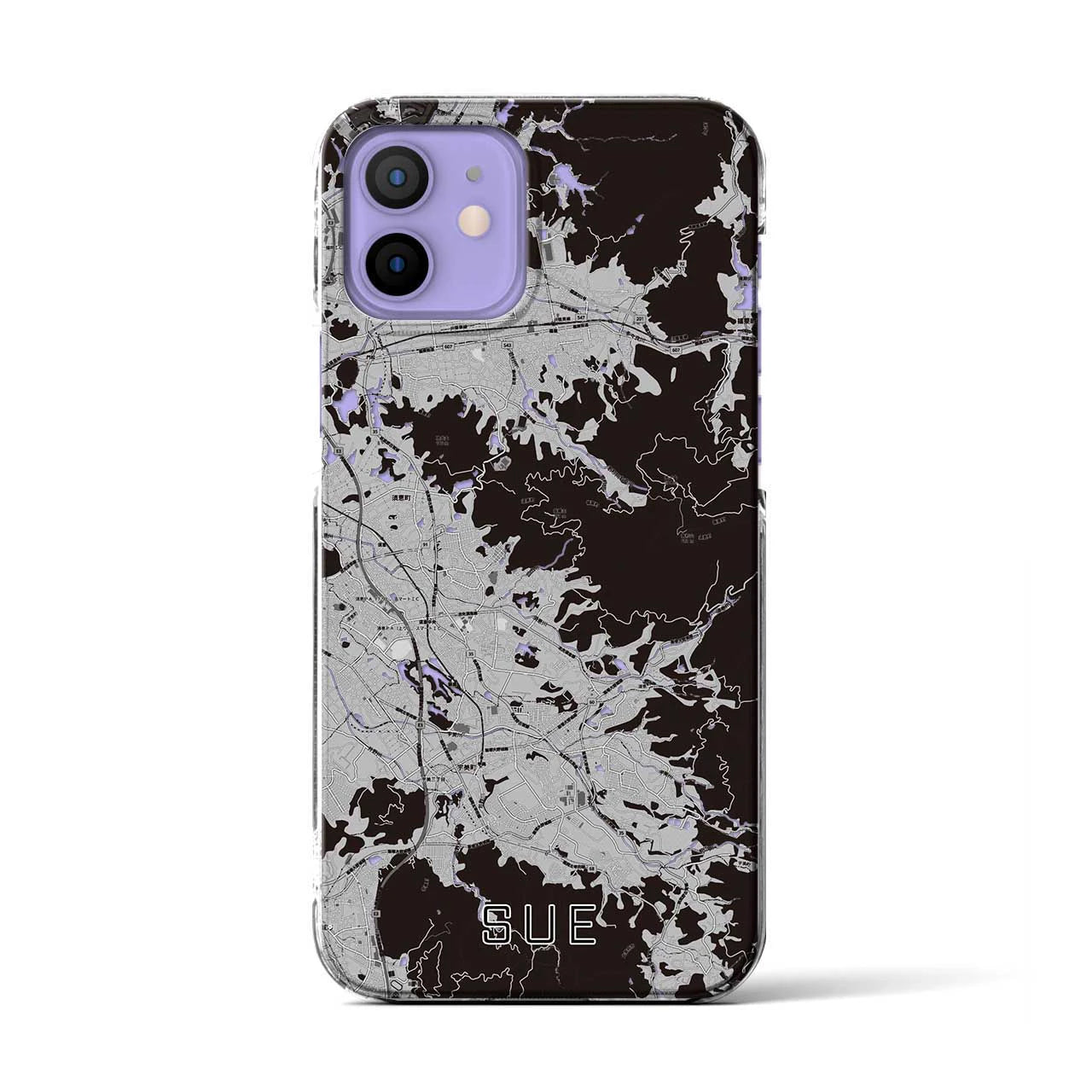 【須恵(福岡県)】地図柄iPhoneケース(クリアタイプ)