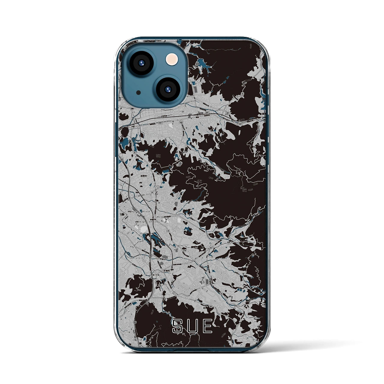 【須恵(福岡県)】地図柄iPhoneケース(クリアタイプ)