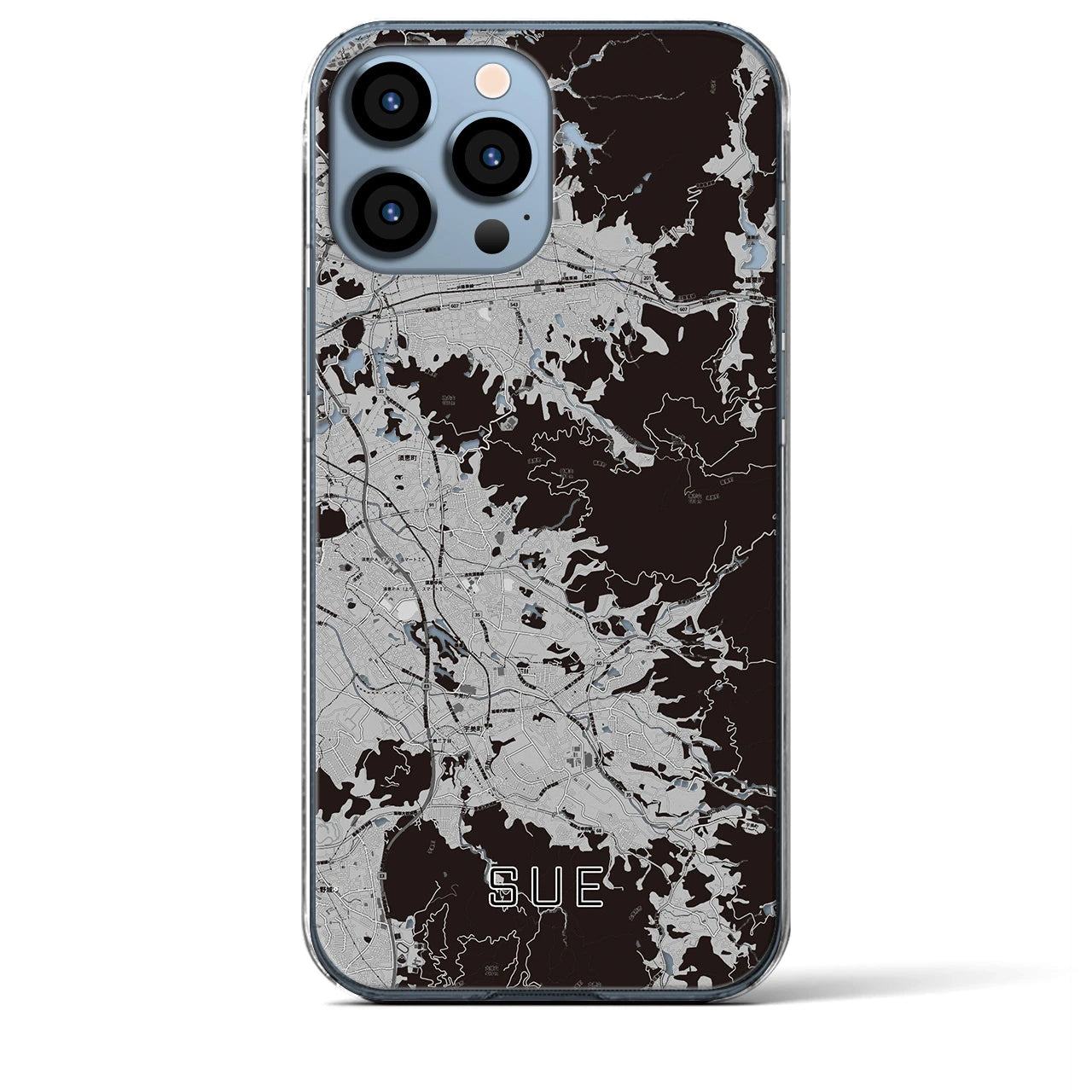 【須恵(福岡県)】地図柄iPhoneケース(クリアタイプ)