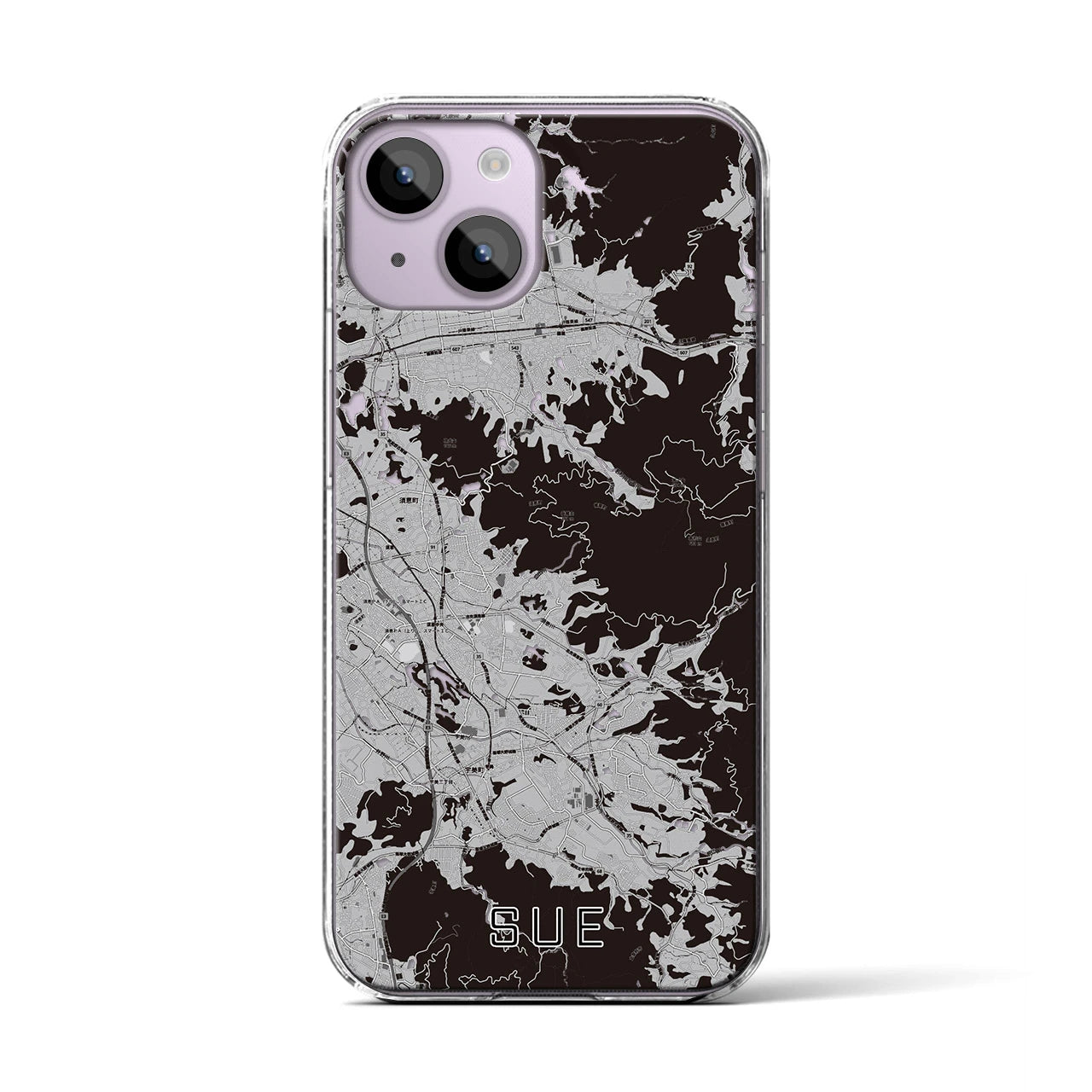 【須恵(福岡県)】地図柄iPhoneケース(クリアタイプ)