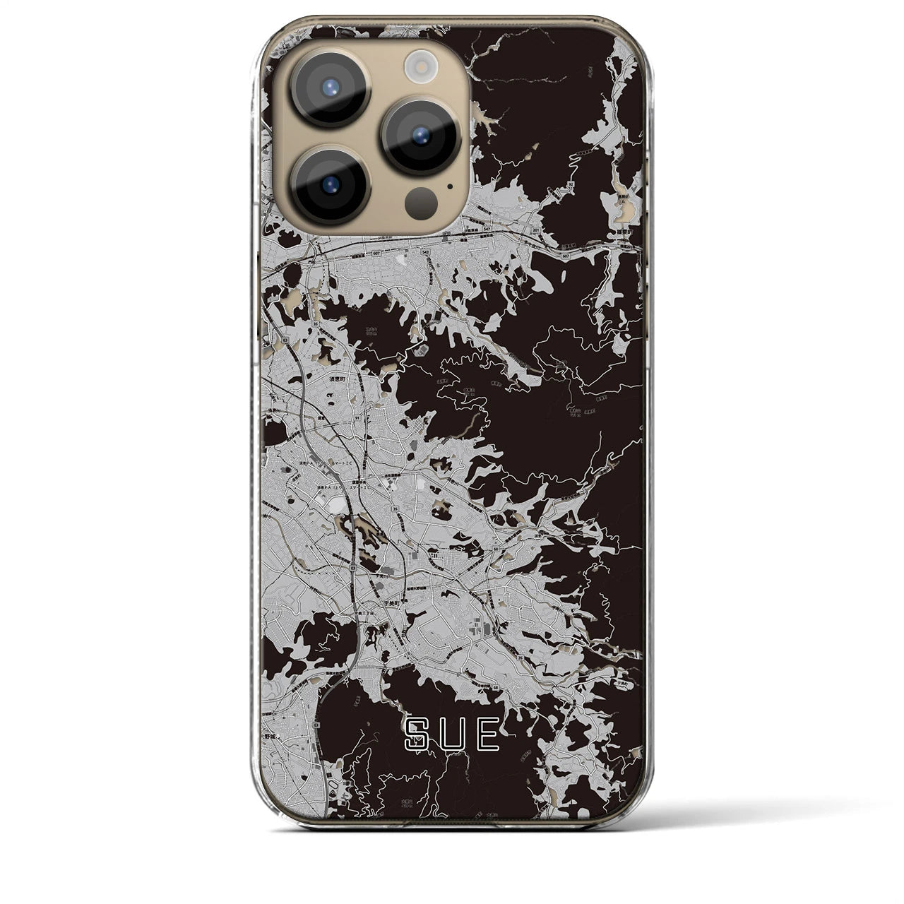 【須恵(福岡県)】地図柄iPhoneケース(クリアタイプ)
