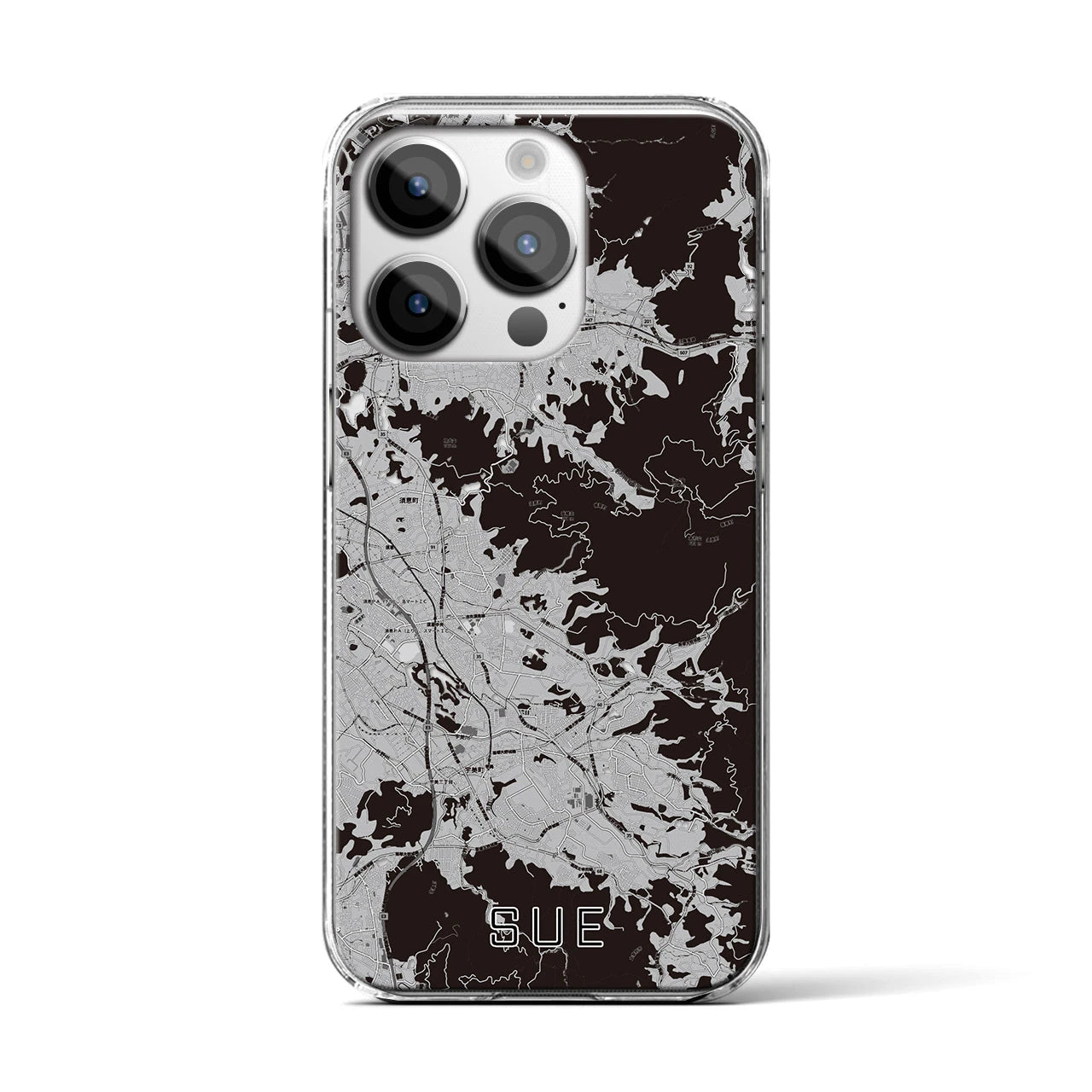 【須恵(福岡県)】地図柄iPhoneケース(クリアタイプ)