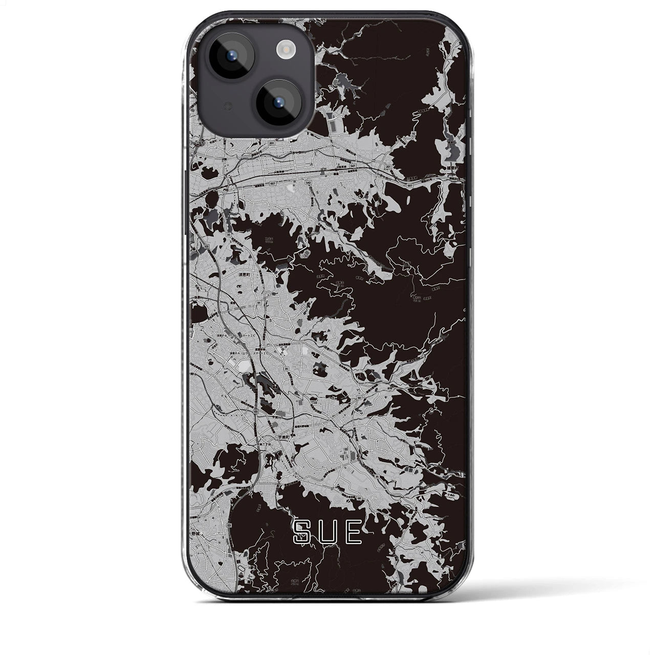 【須恵(福岡県)】地図柄iPhoneケース(クリアタイプ)
