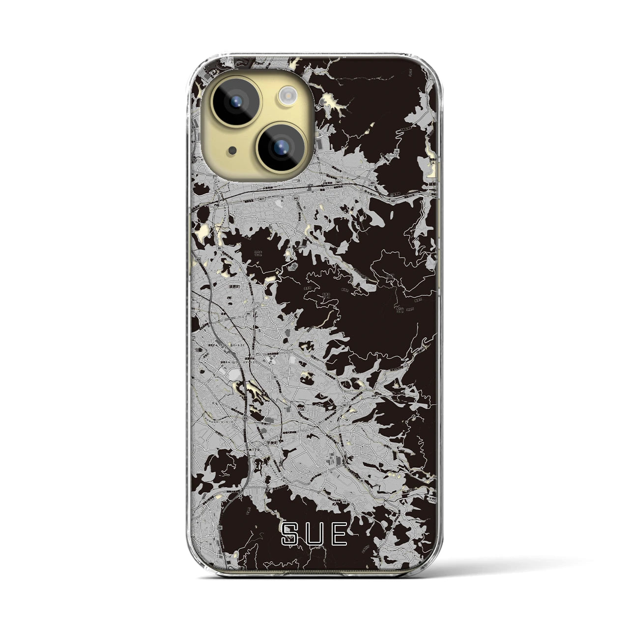 【須恵(福岡県)】地図柄iPhoneケース(クリアタイプ)